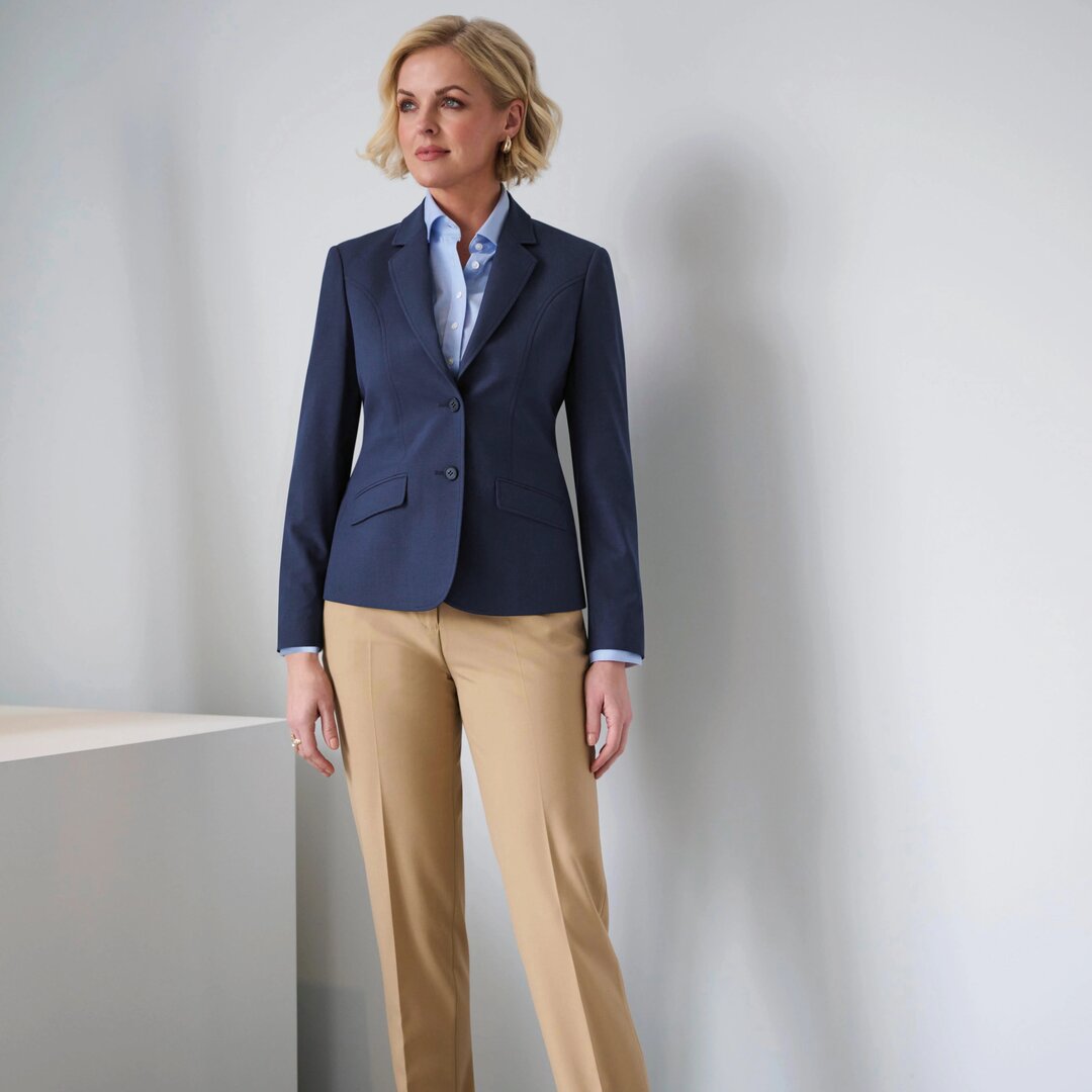 blue black dress tumblr Striped Dark Blue Business Casual Suit main image 1