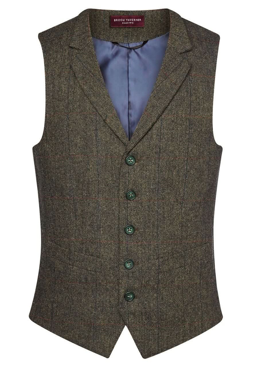 1463: Memphis Mens Waistcoat Mens Waistcoat Brook Taverner Green/Blue S