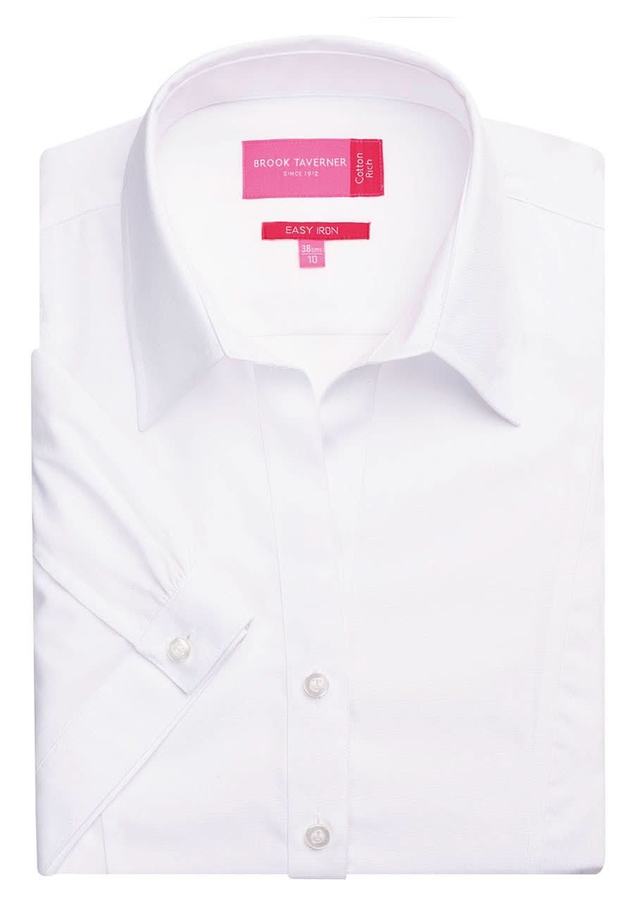 Paduli Ladies Work Shirt Womens Short Sleeve Shirts Brook Taverner White 4