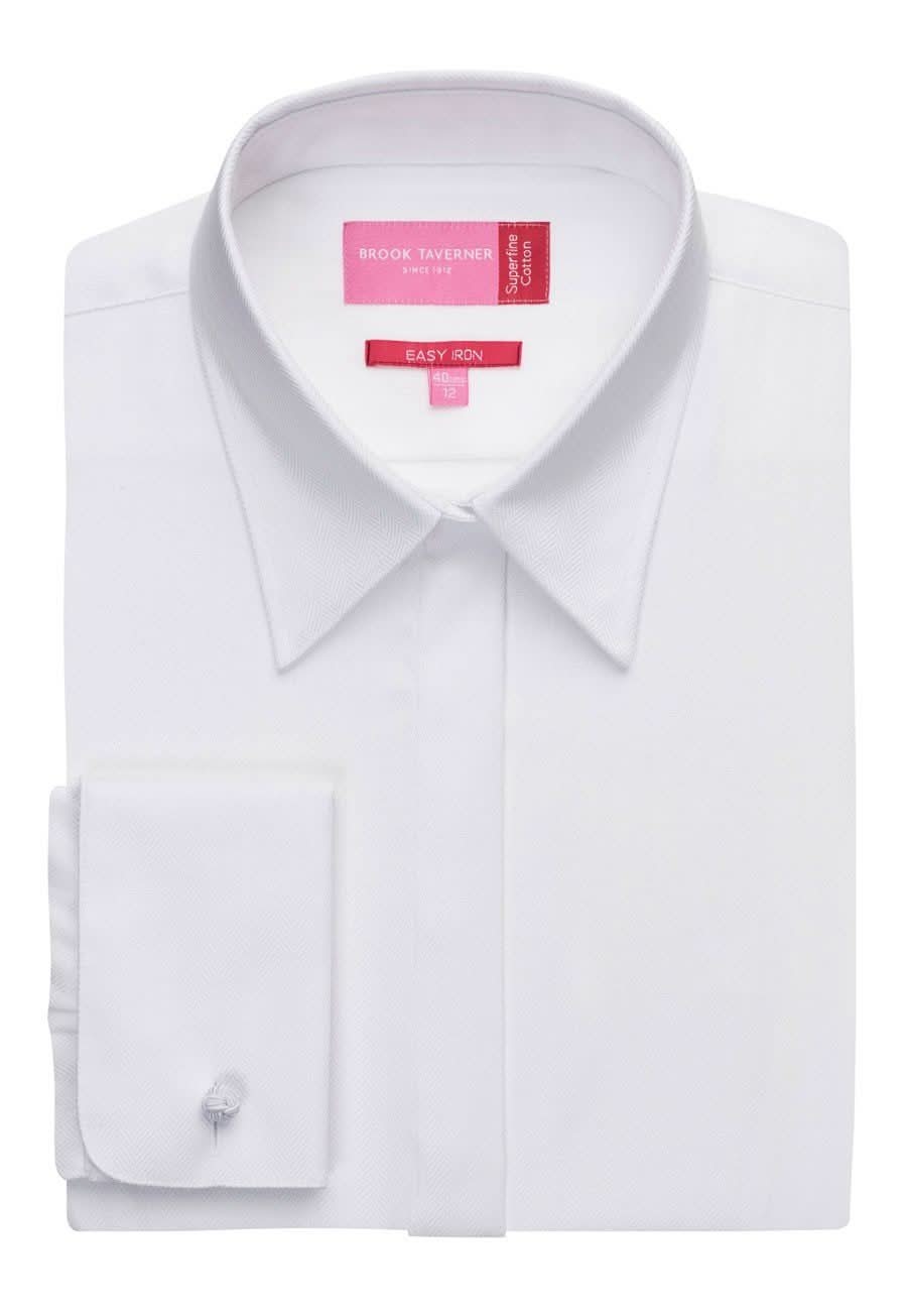 Villeta Ladies Herringbone Shirt Womens Long Sleeve Shirts Brook Taverner