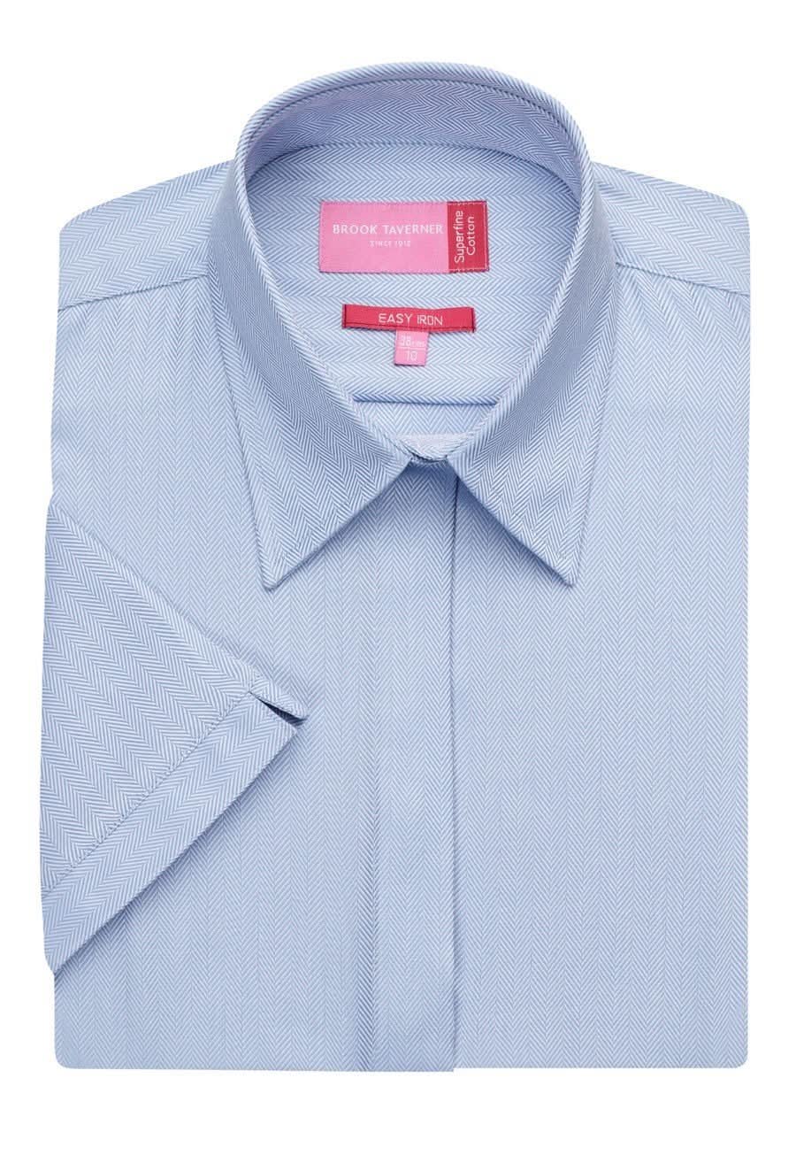 Ozzero Ladies Herringbone Shirt Womens Short Sleeve Shirts Brook Taverner