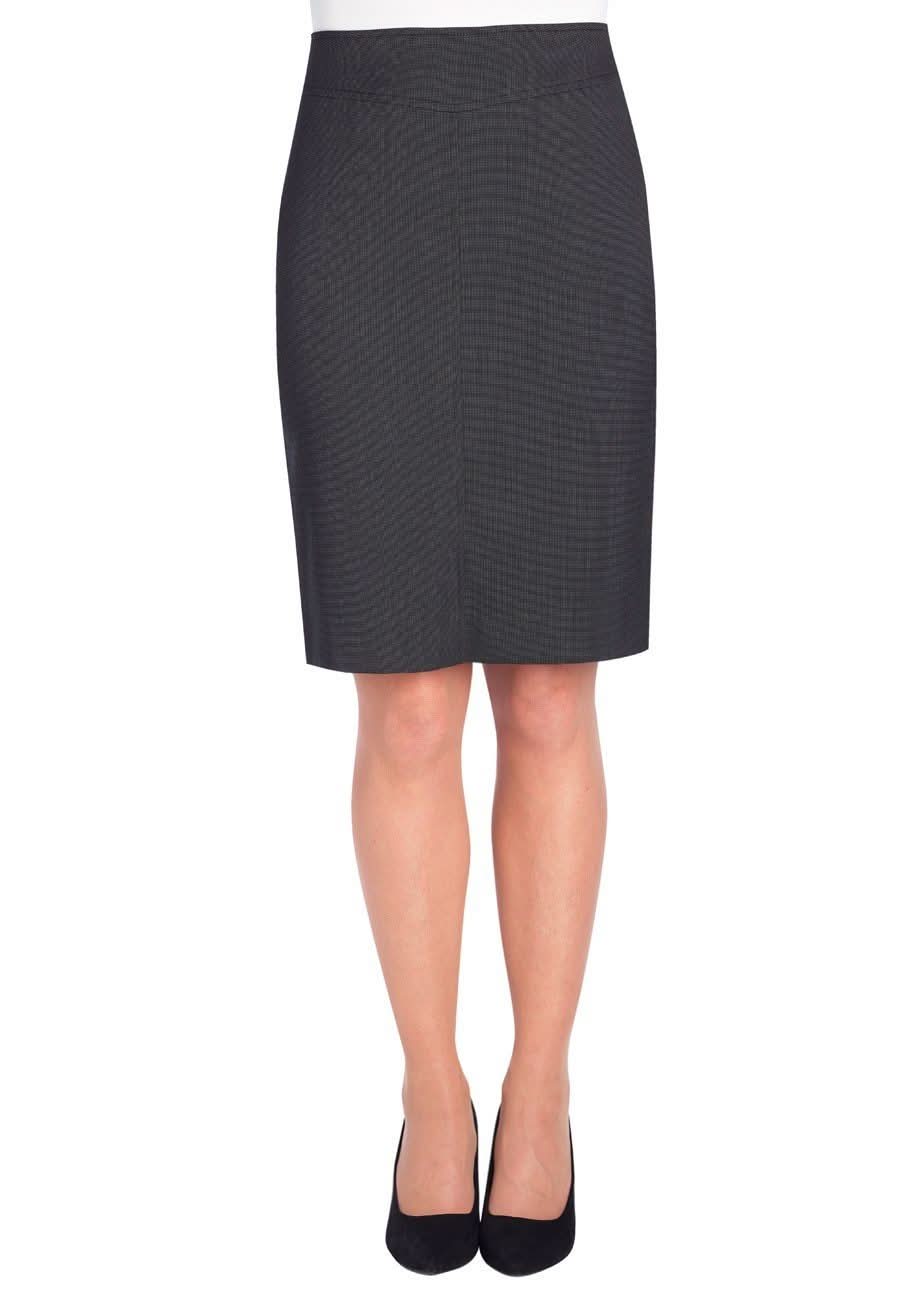 Juliet Ladies Straight Skirt Skirts Brook Taverner Charcoal Pin Dot 4 Regular