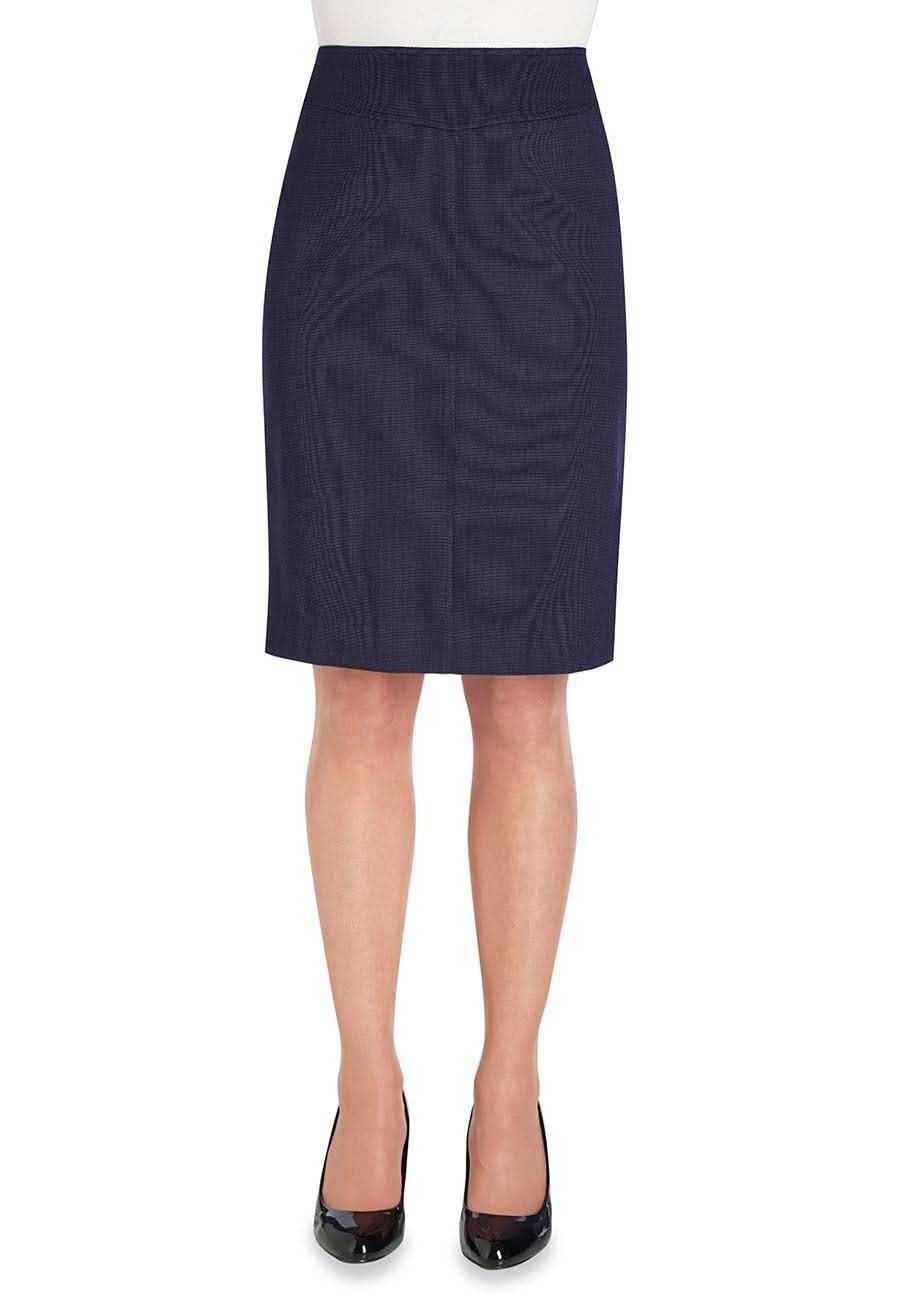 Juliet Ladies Straight Skirt Skirts Brook Taverner Navy Pin Dot 4 Regular
