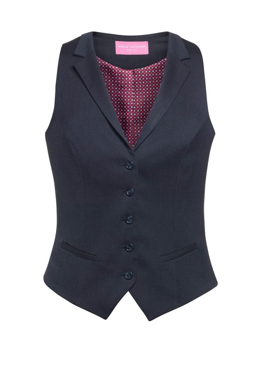 Larissa Ladies Suit Waistcoat Ladies Waistcoat Brook Taverner Navy Pin Dot 6