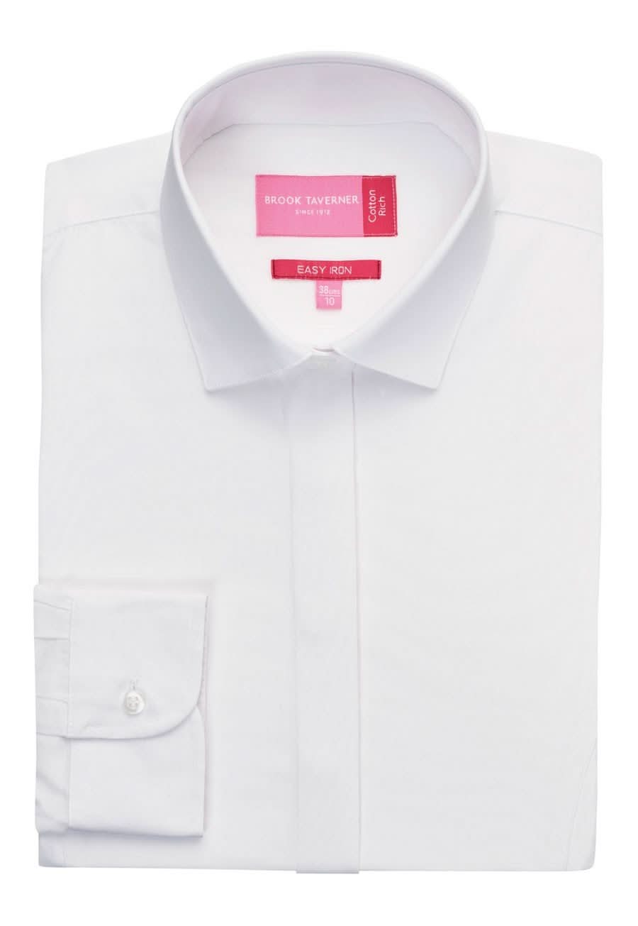 Parma Ladies Long Sleeve Blouse Womens Long Sleeve Shirts Brook Taverner White 6