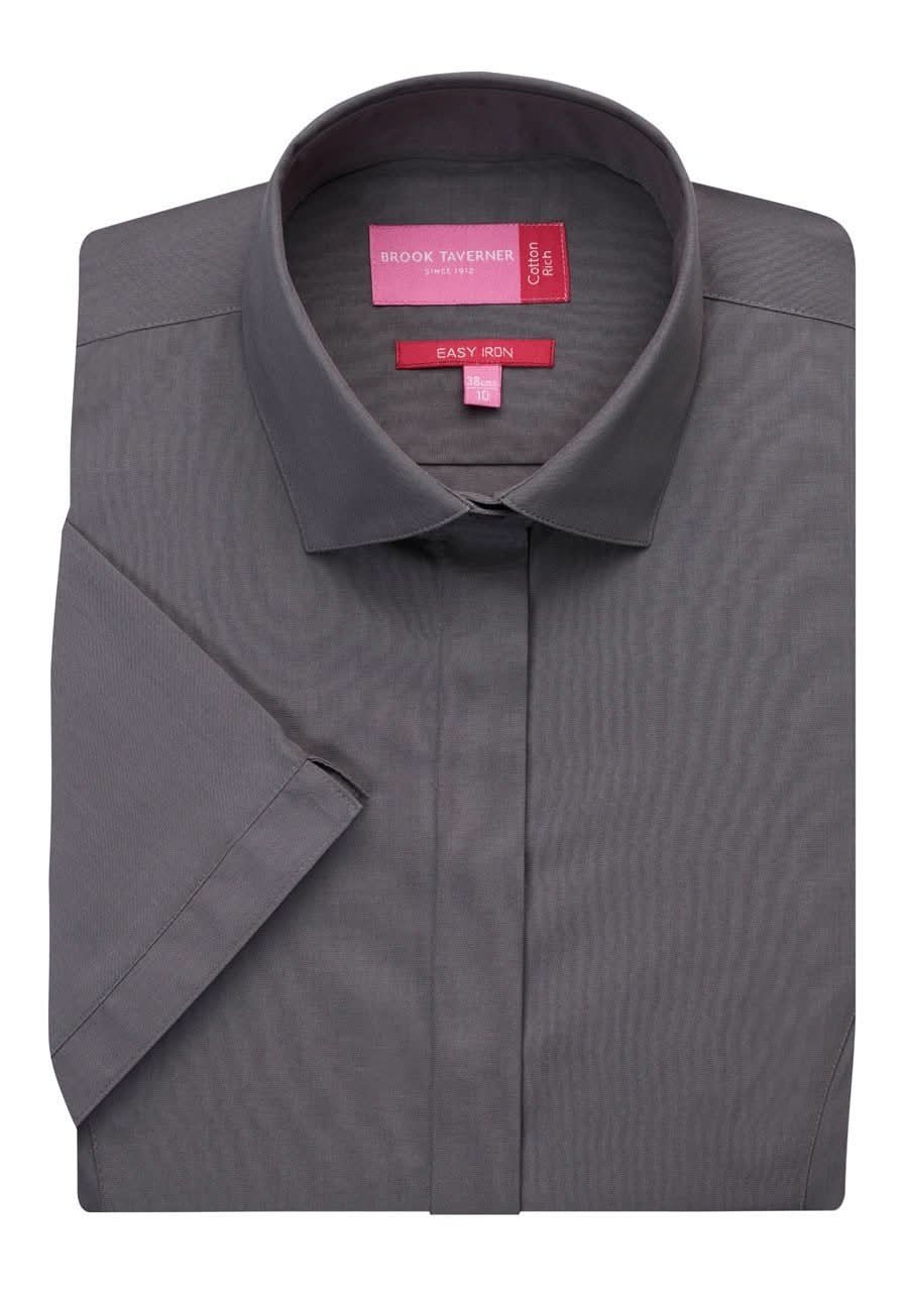 Modena Ladies Short Sleeve Shirt Womens Short Sleeve Shirts Brook Taverner Grey 6
