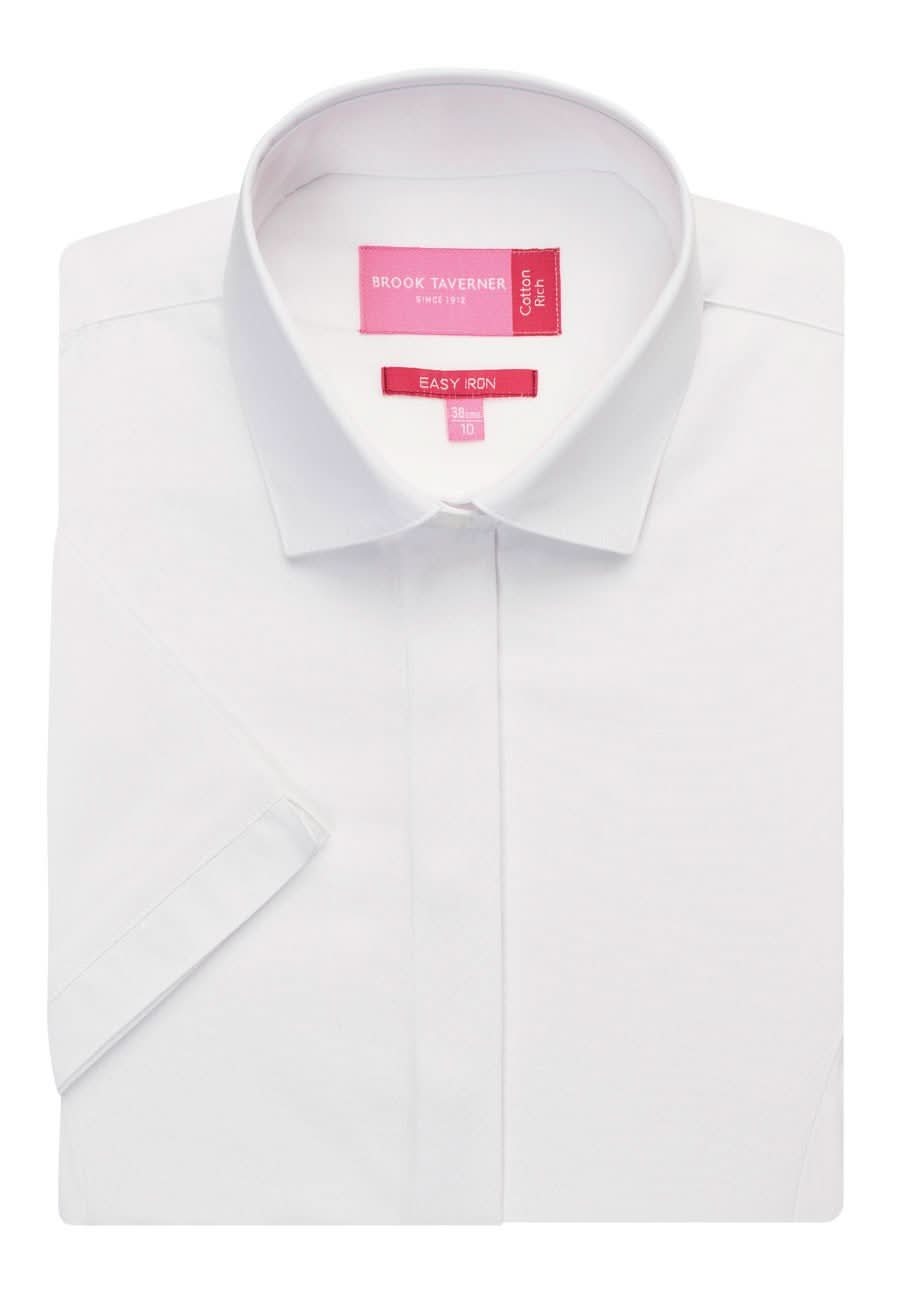 Modena Ladies Short Sleeve Shirt Womens Short Sleeve Shirts Brook Taverner White 6