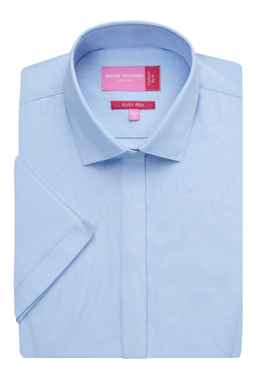 Modena Ladies Short Sleeve Shirt Womens Short Sleeve Shirts Brook Taverner Blue 6