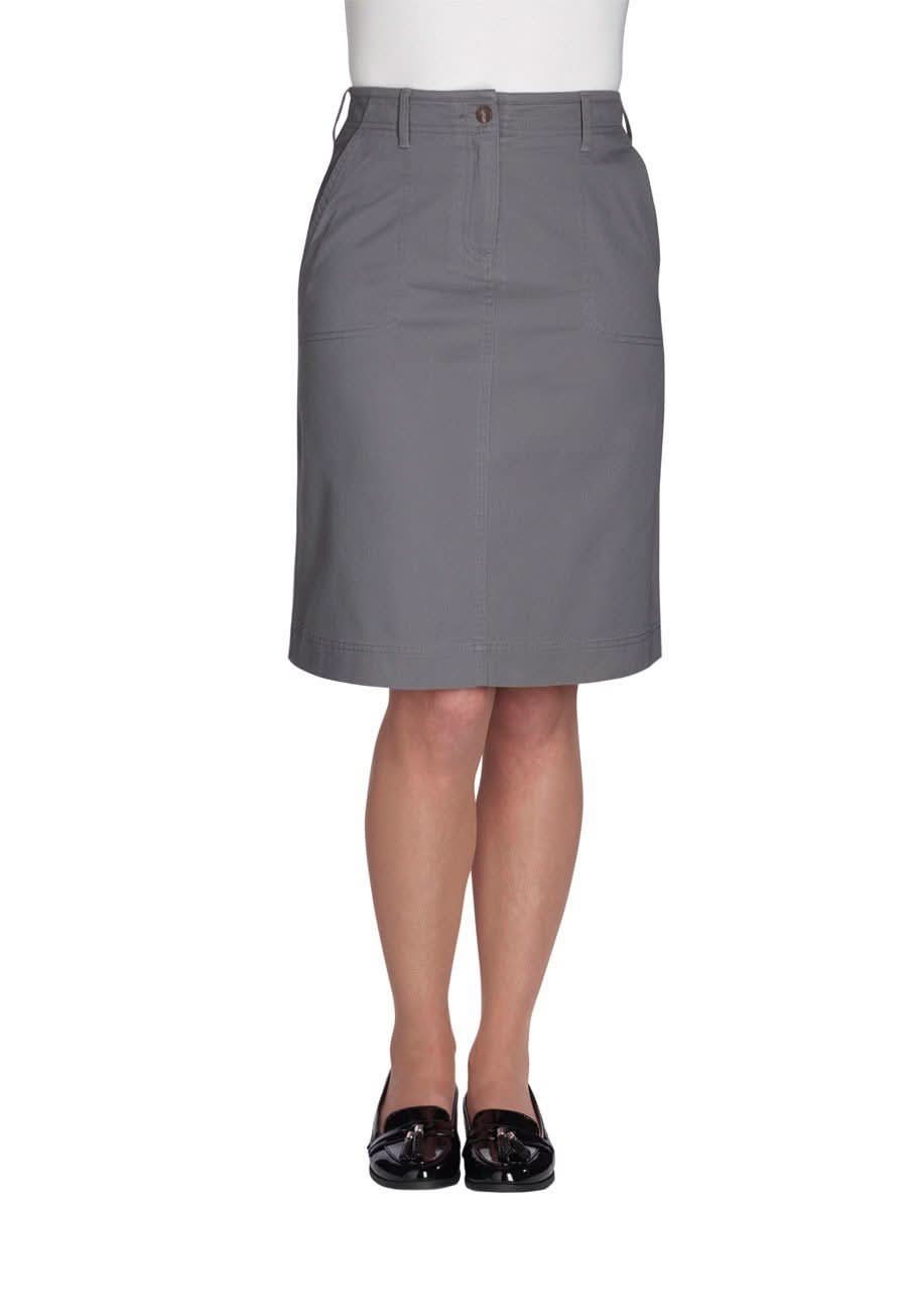 Austin Ladies Chino Skirt Skirts Brook Taverner Grey 6 Regular