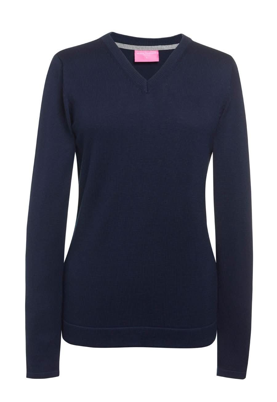 2307: Atlanta Ladies V-Neck Jumper Womens Knitwear Brook Taverner Navy XS