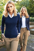 2307: Atlanta Ladies V-Neck Jumper Womens Knitwear Brook Taverner