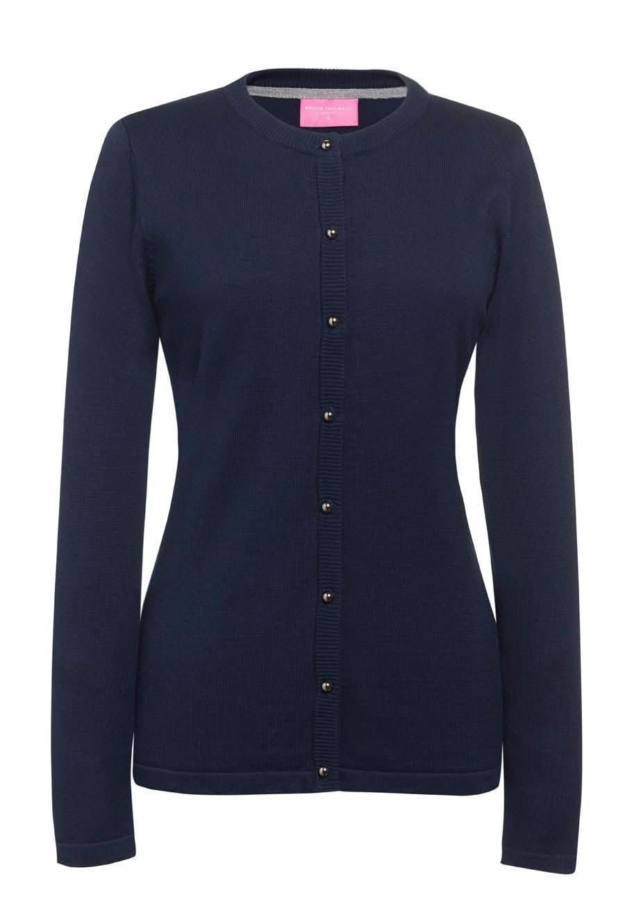 2308: Seattle Crew-Neck Ladies Cardigan Womens Knitwear Brook Taverner Navy XS