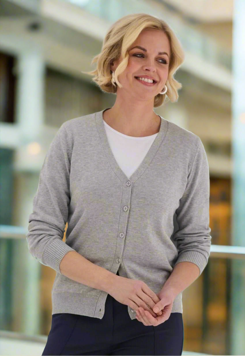 2309: Augusta Ladies V-Neck Cardigan Womens Knitwear Brook Taverner