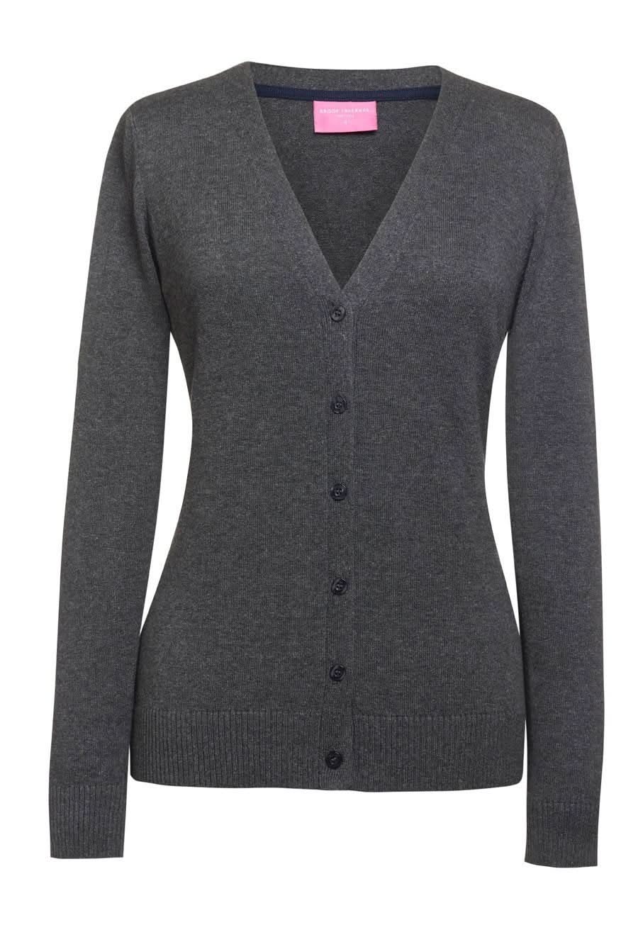 2309: Augusta Ladies V-Neck Cardigan Womens Knitwear Brook Taverner Charcoal XS