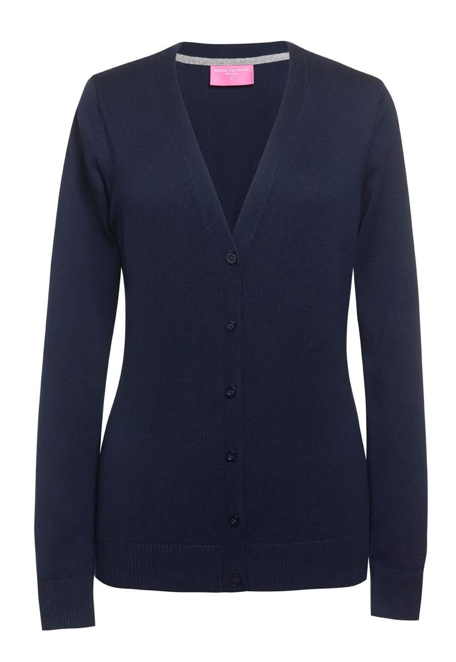 2309: Augusta Ladies V-Neck Cardigan Womens Knitwear Brook Taverner Navy XS