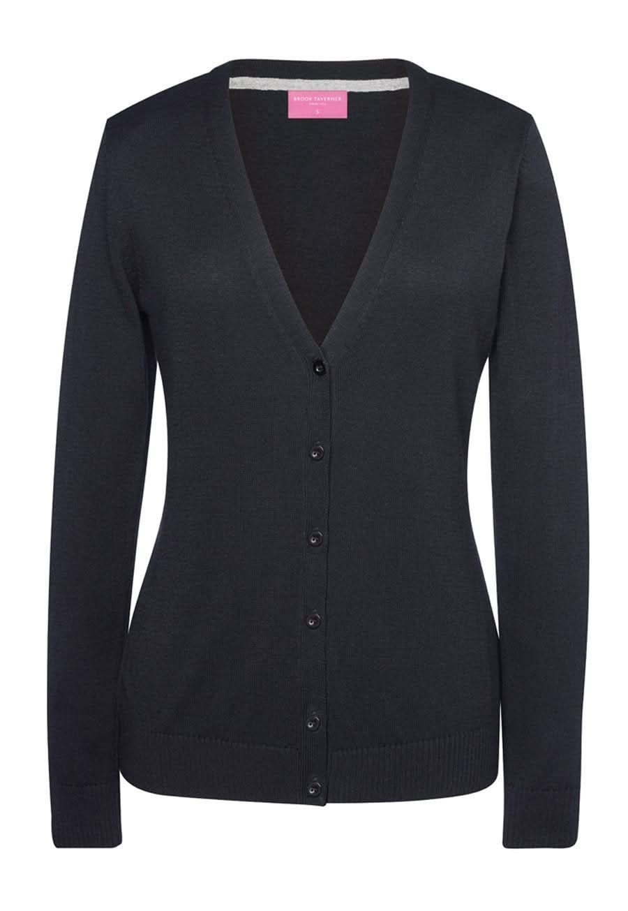 2309: Augusta Ladies V-Neck Cardigan Womens Knitwear Brook Taverner Black XS