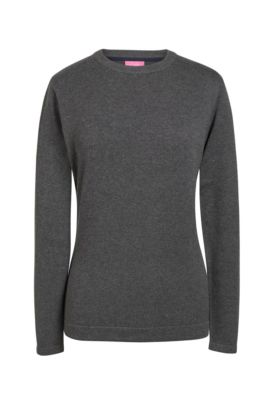 2384: Helena Ladies Crew Neck Jumper Womens Knitwear Brook Taverner Charcoal XS