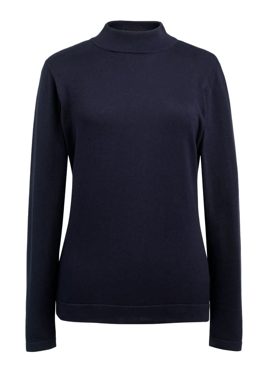 2389: Golden Turtleneck Jumper Womens Knitwear Brook Taverner Navy XS