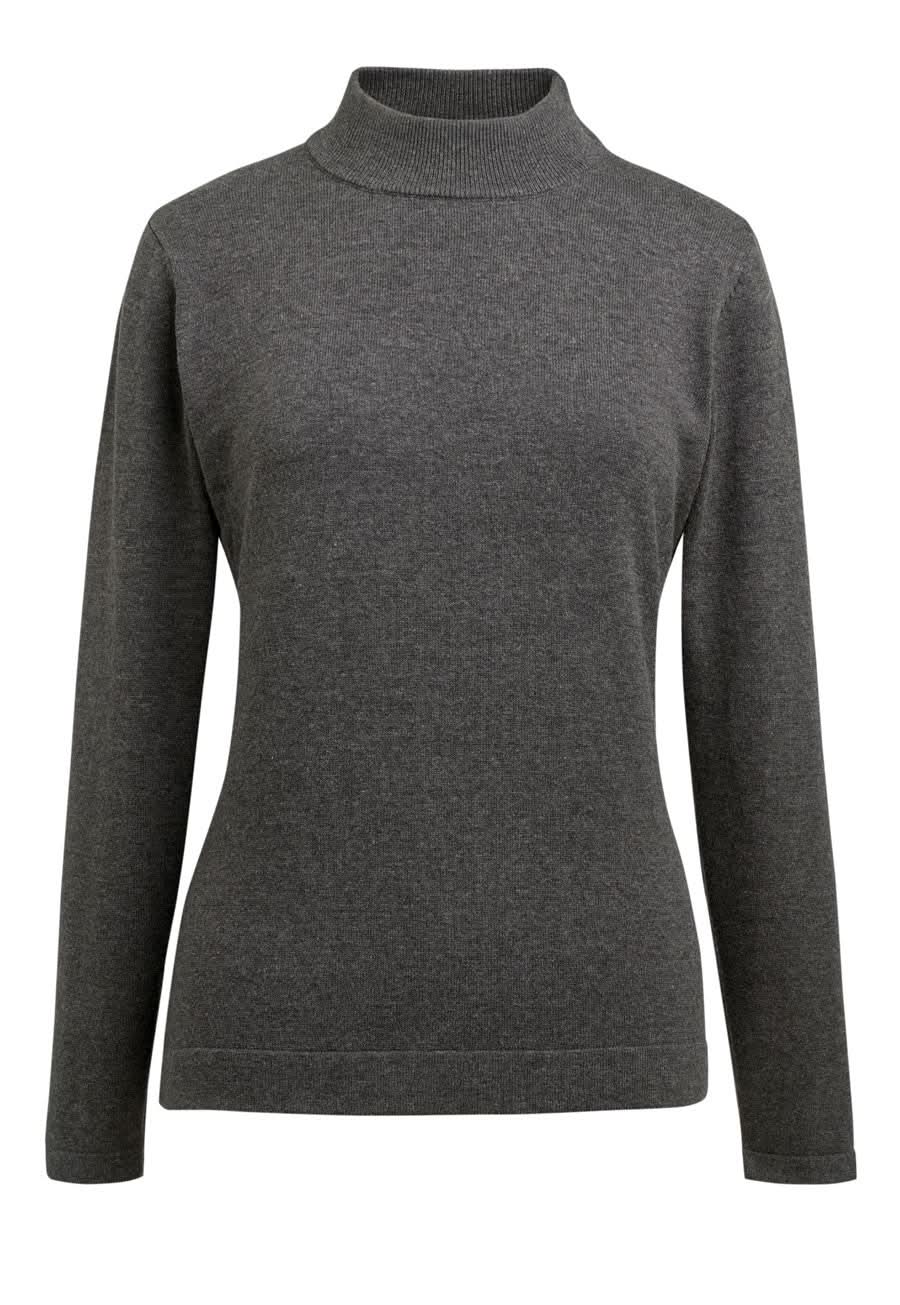 2389: Golden Turtleneck Jumper Womens Knitwear Brook Taverner Charcoal XS