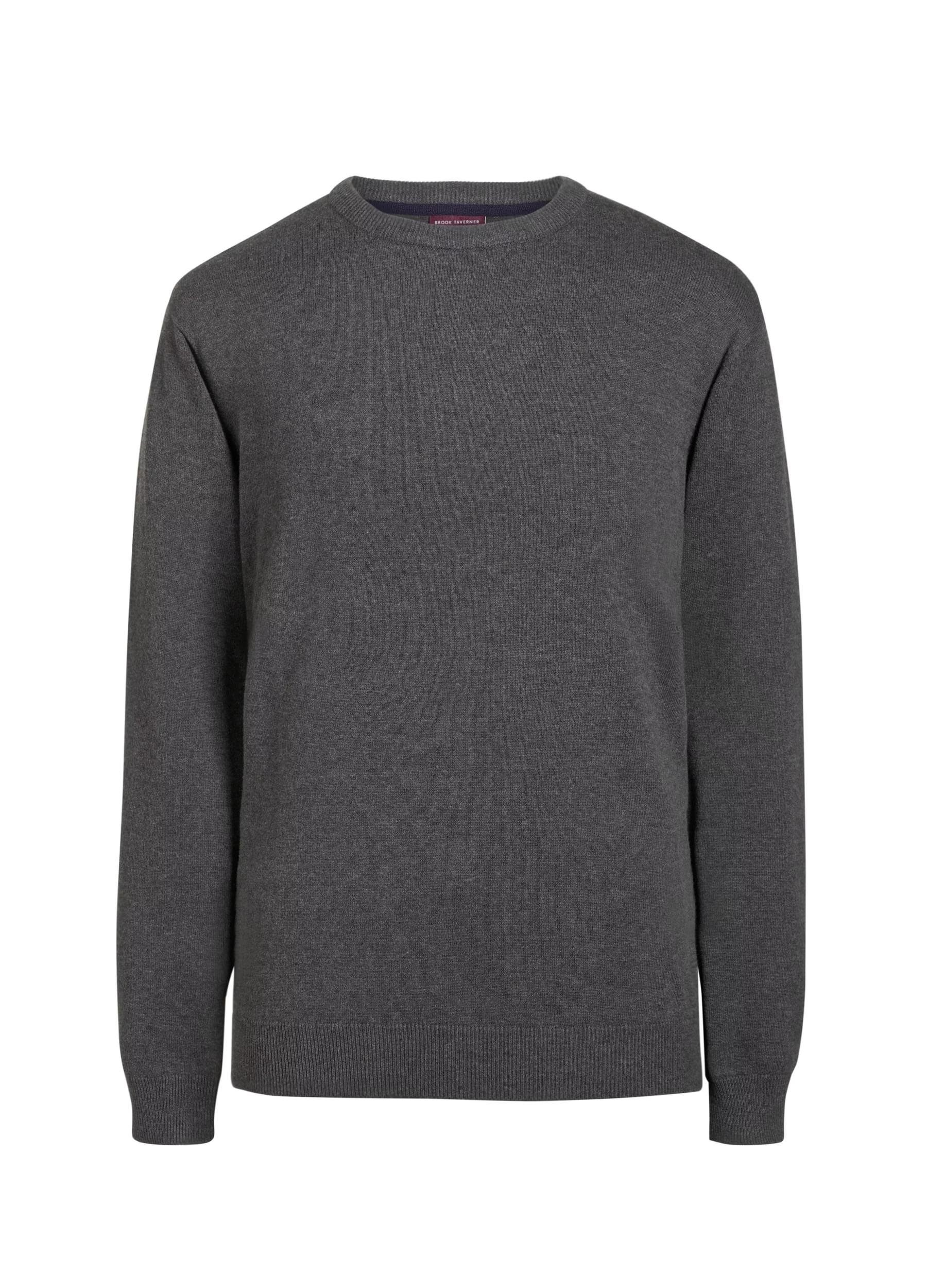 4440: Jackson Mens Crew Neck Jumper Mens Knitwear Brook Taverner Charcoal XS