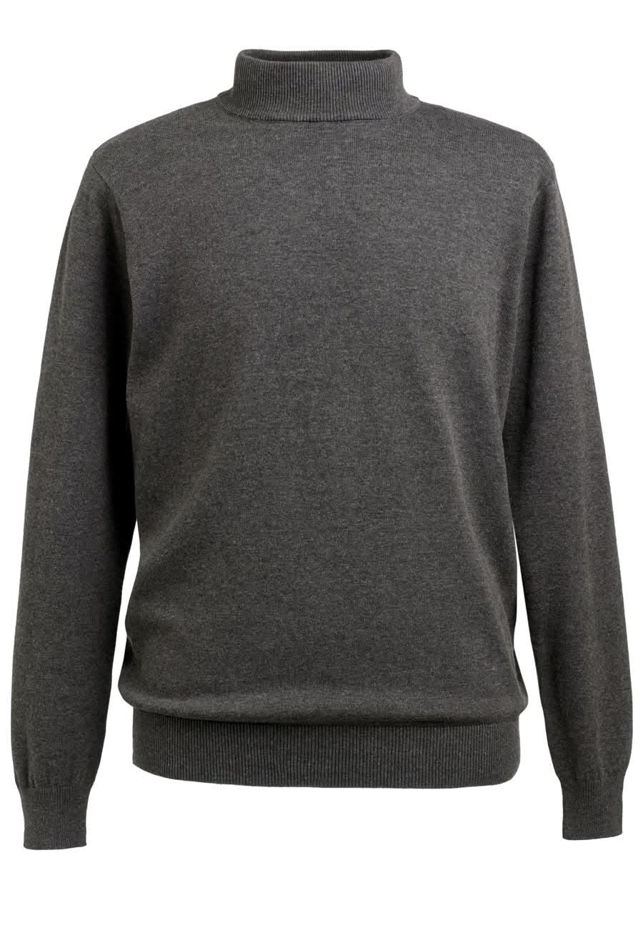 4561: Franklin Mens Turtleneck Jumper Mens Knitwear Brook Taverner Charcoal XS