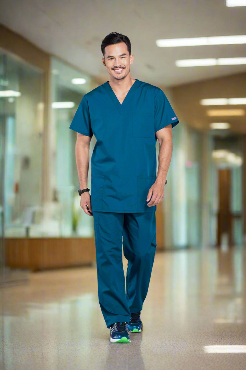 Cherokee Originals 4876 Unisex Scrub Top Unisex Scrub Top Cherokee Originals Caribbean Blue XXS