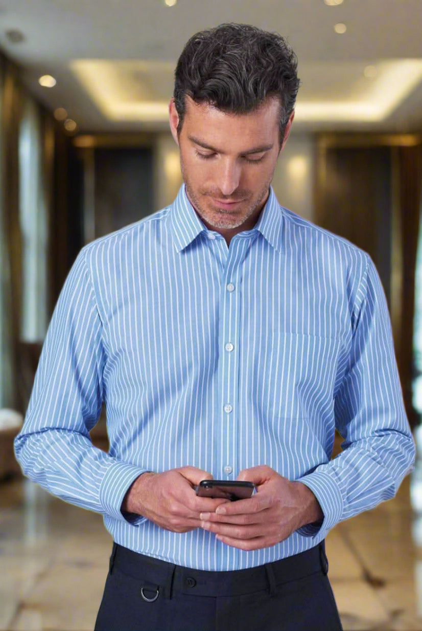 Rufina Mens Classic Fit Stripe Shirt Mens Long Sleeve Shirts Brook Taverner