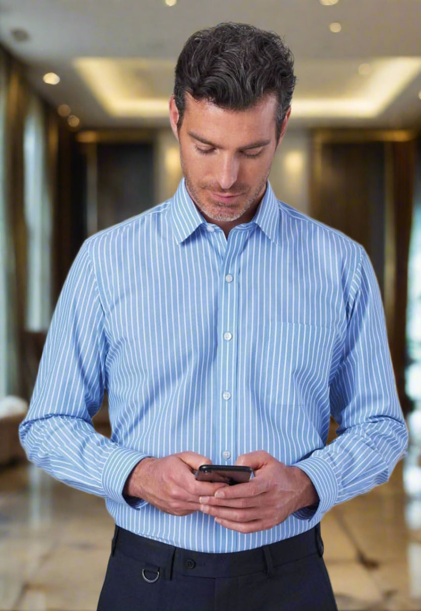 Rufina Mens Classic Fit Stripe Shirt Mens Long Sleeve Shirts Brook Taverner