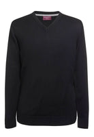 7818: Boston Mens V-Neck Jumper Mens Knitwear Brook Taverner Black XS
