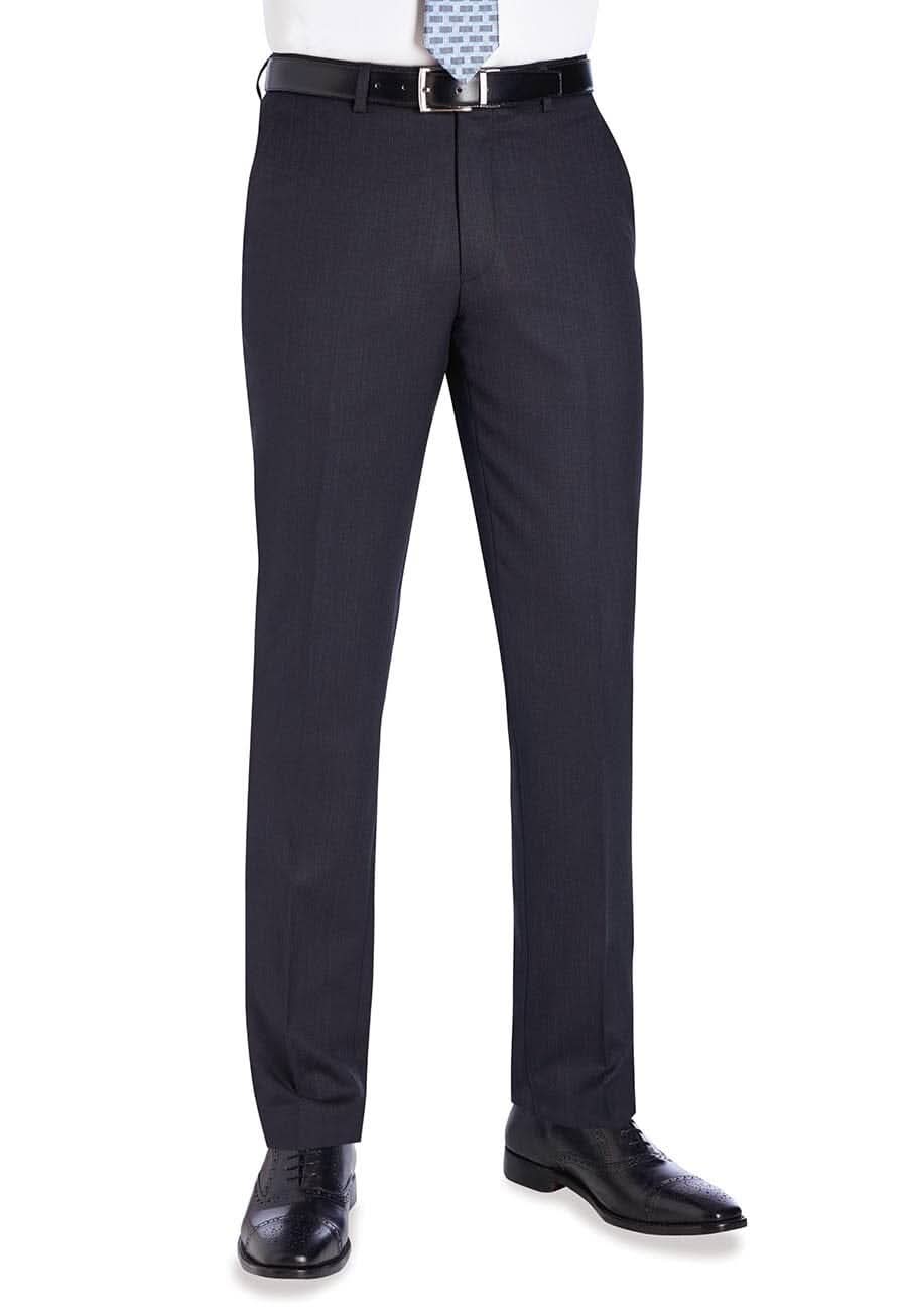 Holbeck Mens Slim Fit Trouser Mens Suit Trouser Brook Taverner Charcoal 28 Short (29.5")
