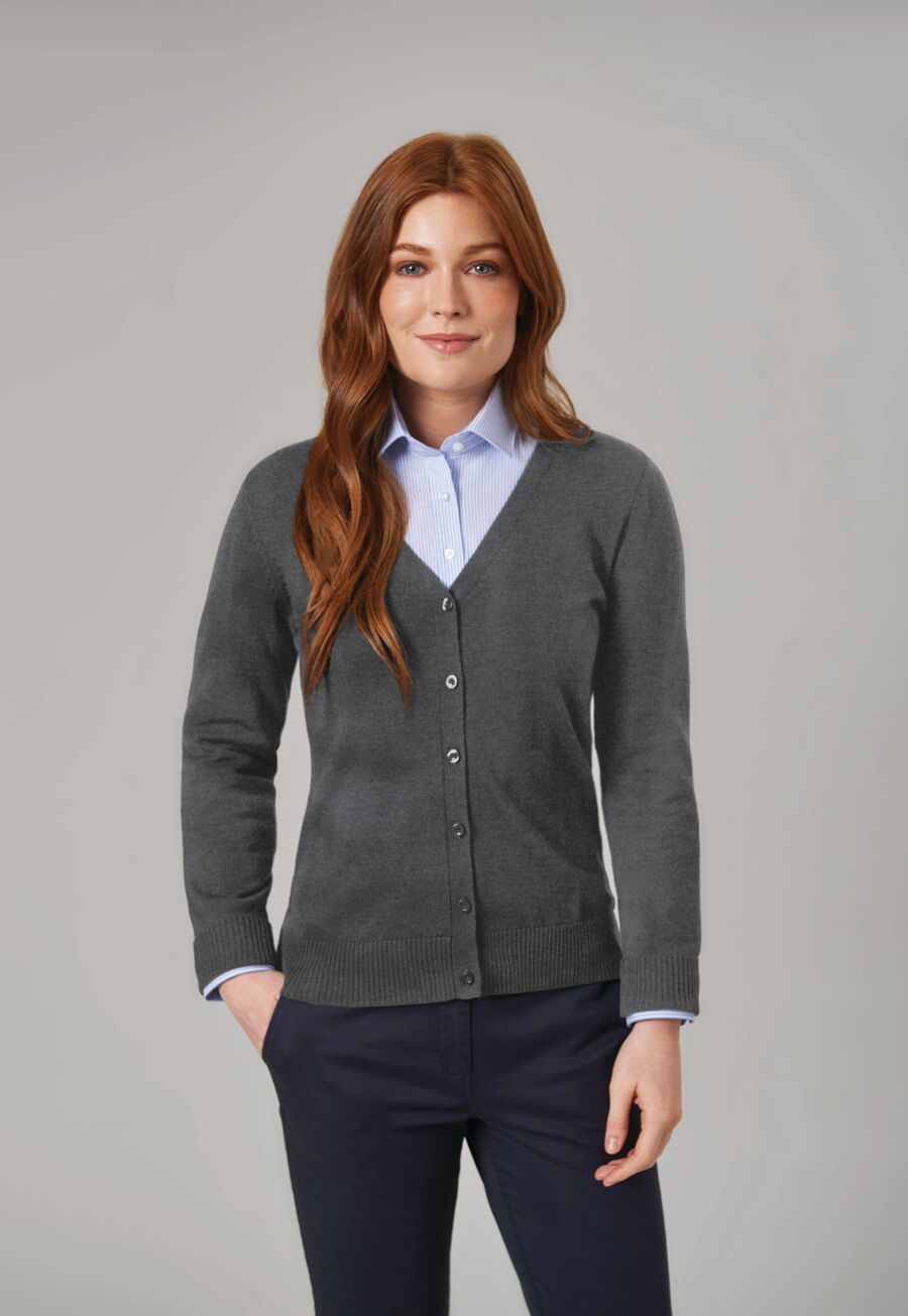2309: Augusta Ladies V-Neck Cardigan Womens Knitwear Brook Taverner