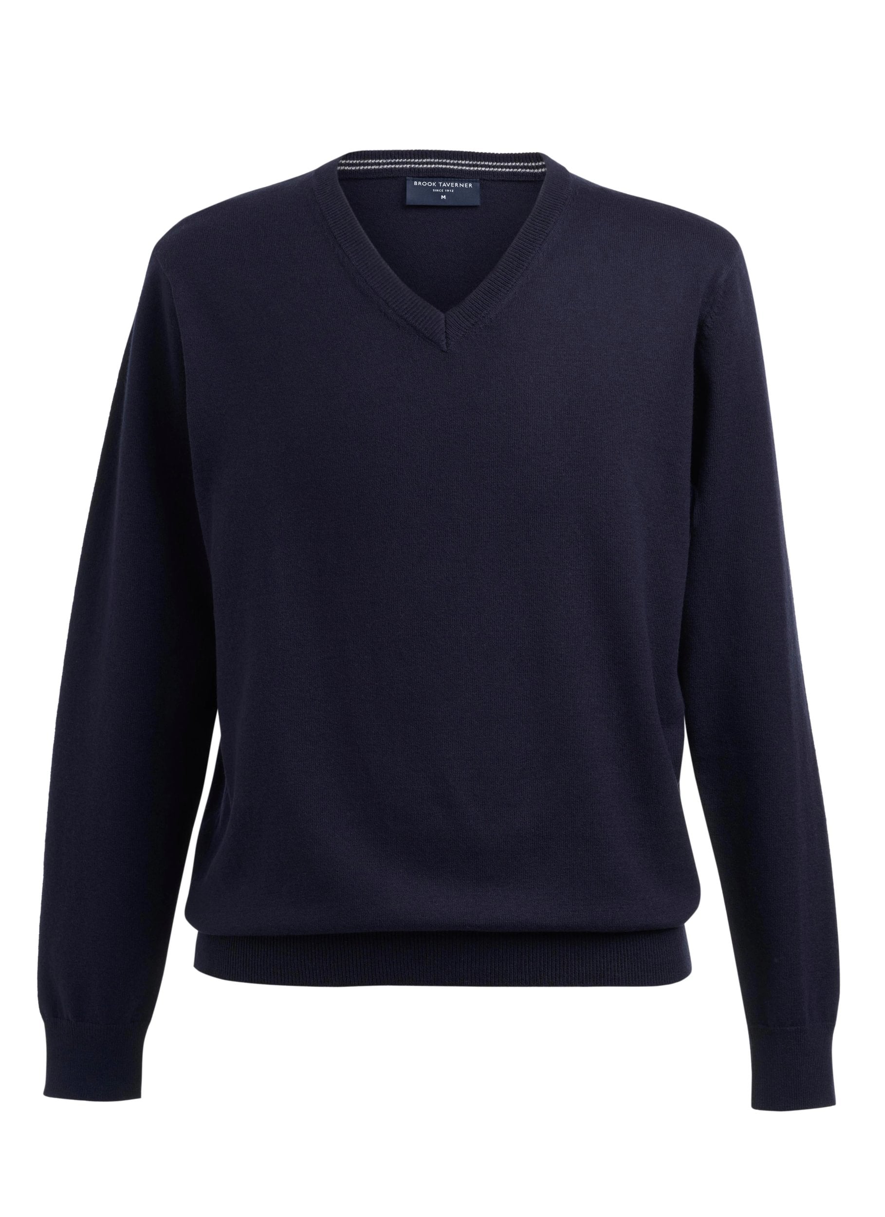 Berlin Mens V-Neck Jumper Mens Knitwear Brook Taverner Navy XS