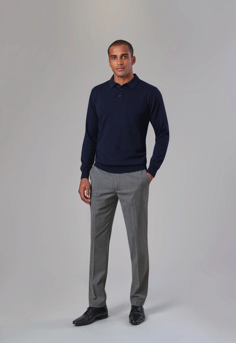 4219: Casper Mens Knitted Polo Shirt Mens Polos Brook Taverner