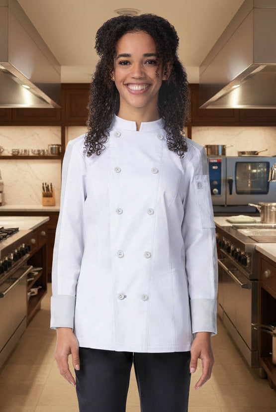Mojave Woman's Long Sleeve Chef Coat by Chef Works Chefs Jacket Chef Works White XS