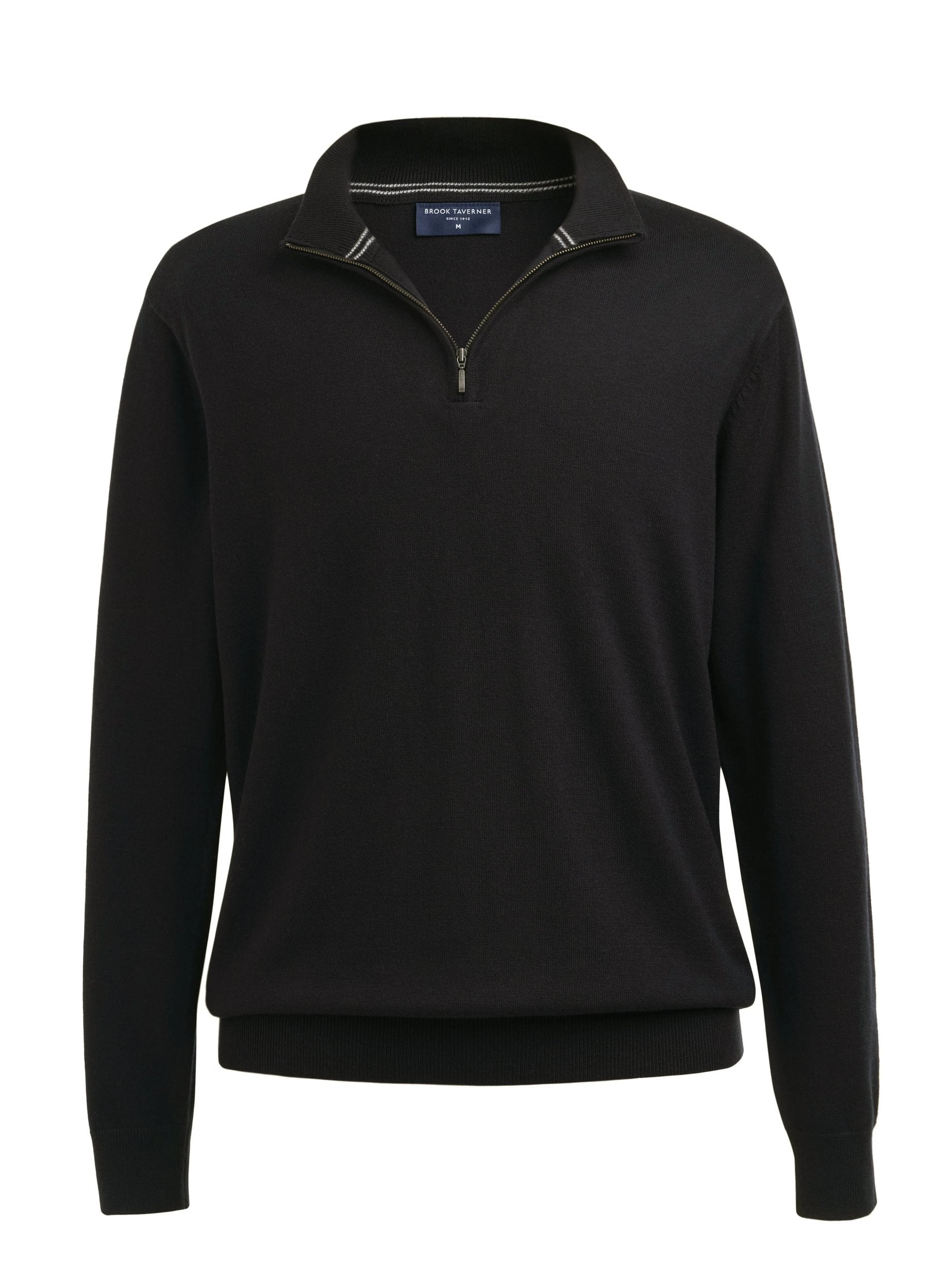 Copenhagen 1/4 Zip Mens Jumper Mens Knitwear Brook Taverner Black XS