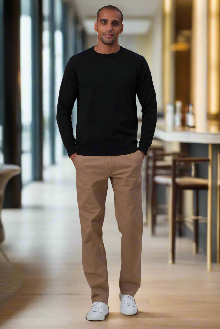 4440: Jackson Mens Crew Neck Jumper Mens Knitwear Brook Taverner