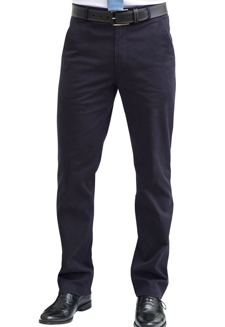 8059: Leo Mens Classic Fit Chino Mens Chinos Brook Taverner Navy 32 Short