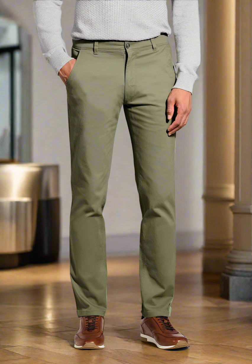 Denver Mens Classic Fit Bright Chino Mens Chinos Brook Taverner Olive 32" Short