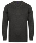 HB720: Mens V-Neck Jumper Mens Knitwear Henbury Grey Marl 2XS