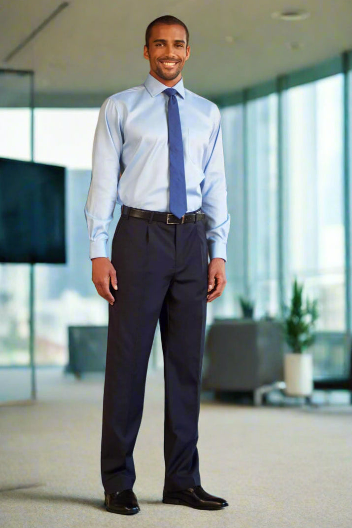 Imola Single Pleat Mens Trouser Mens Suit Trouser Brook Taverner Navy 28 Short (29.5")