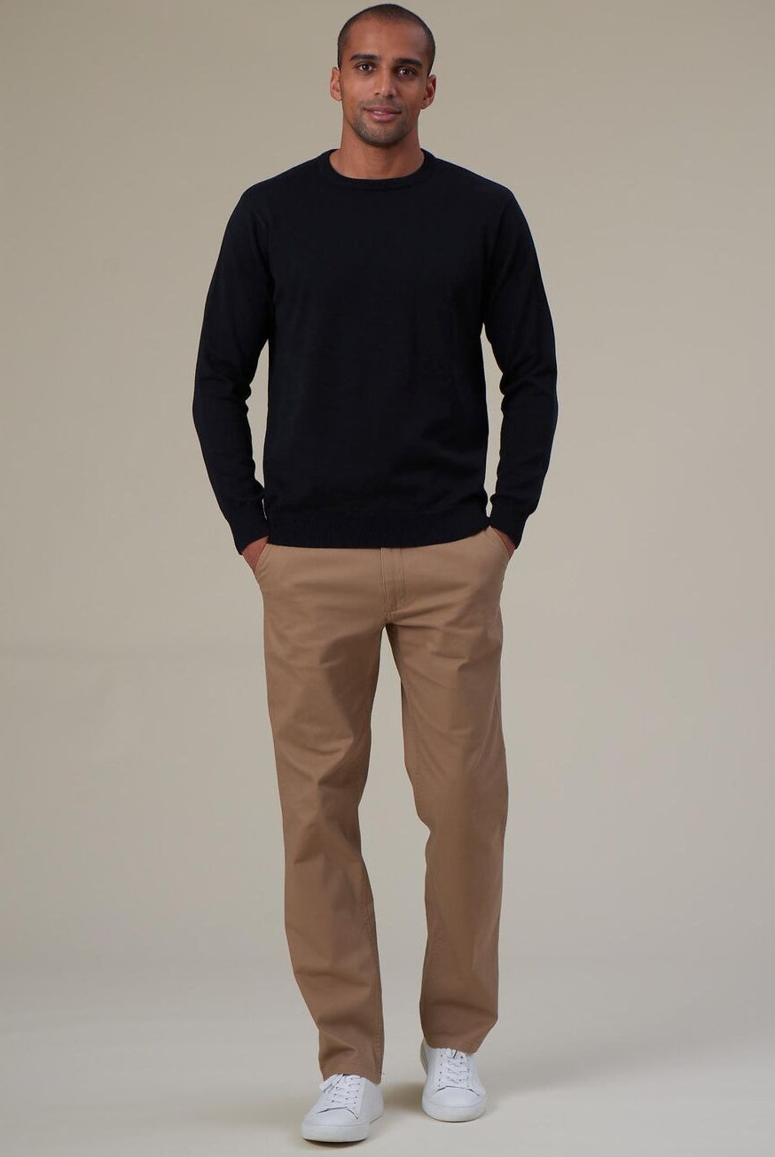 8059: Leo Mens Classic Fit Chino Mens Chinos Brook Taverner Tan 32 Short