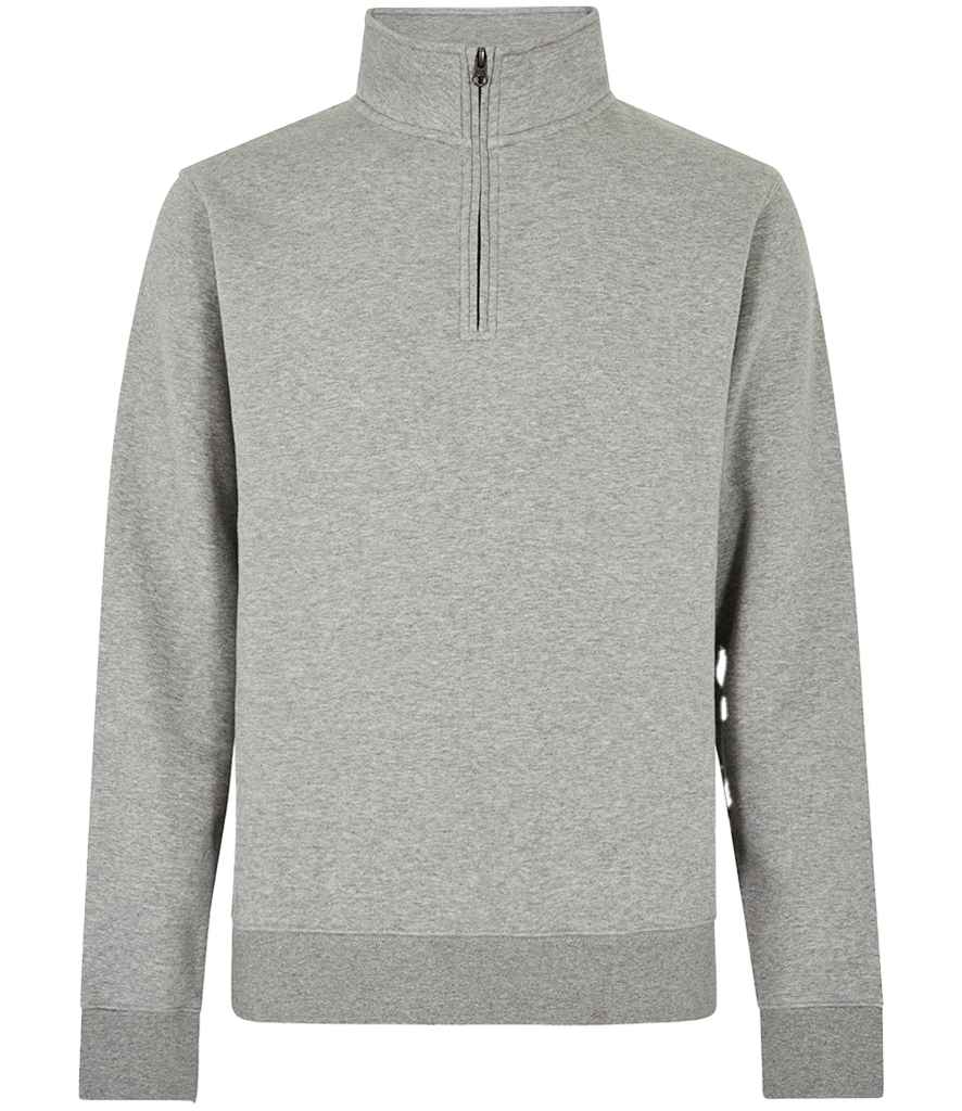 KK335: Regular Fit 1/4 Zip Sweatshirt Mens Sweatshirts Kustom Kit Heather Grey XS