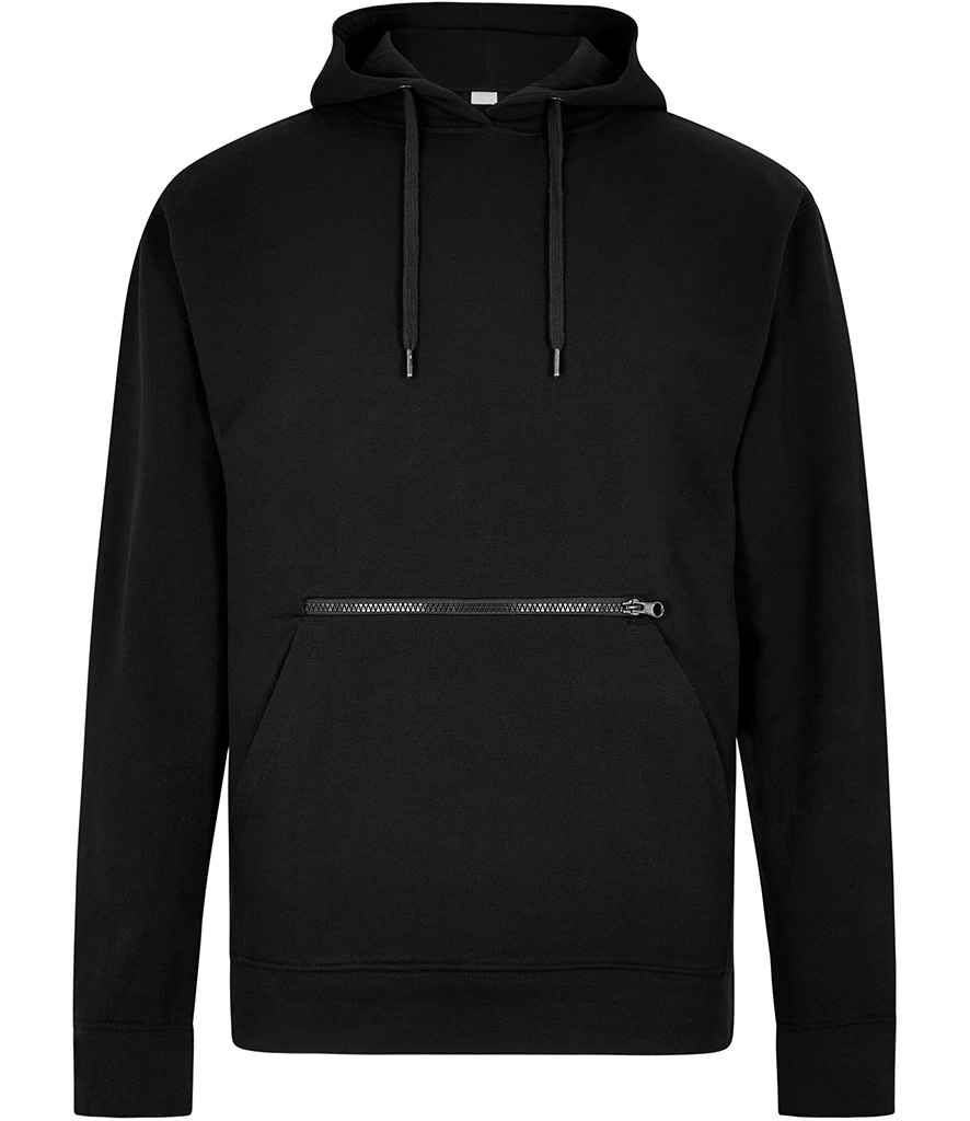 KK338: Pique Hoodie with Zipped Pocket Mens Hoodies Kustom Kit Black S