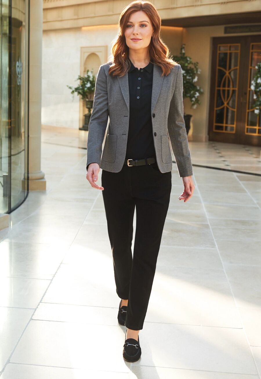 2374: Rochelle Ladies Slim Leg Jeans Ladies Jeans Brook Taverner Black 6 Short