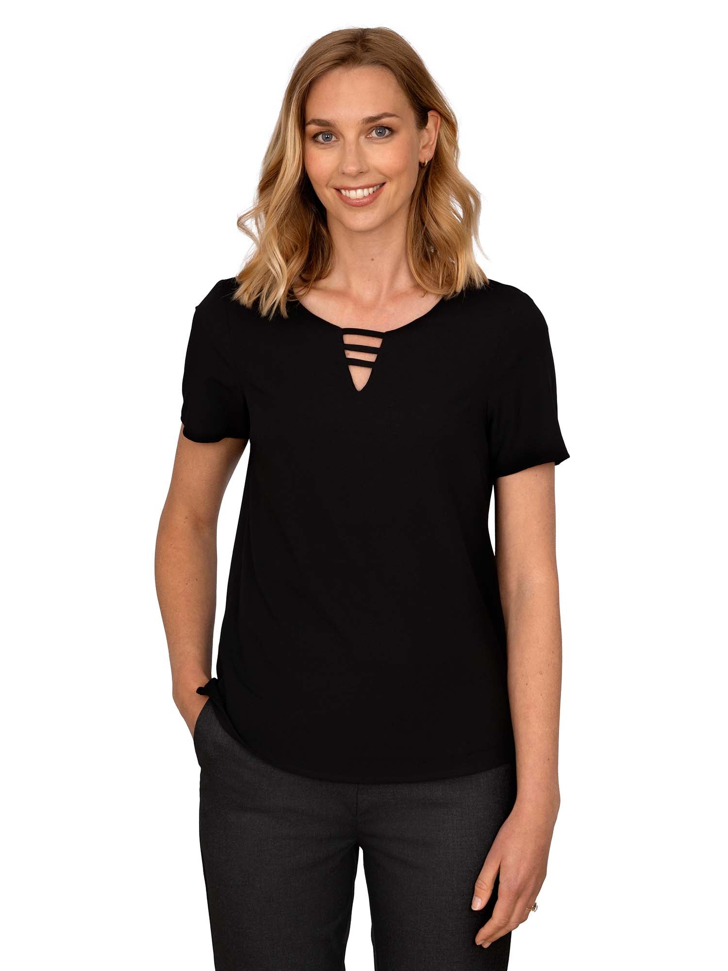 Lottie Ladies Notched Neck Blouse Blouses Vortex Designs