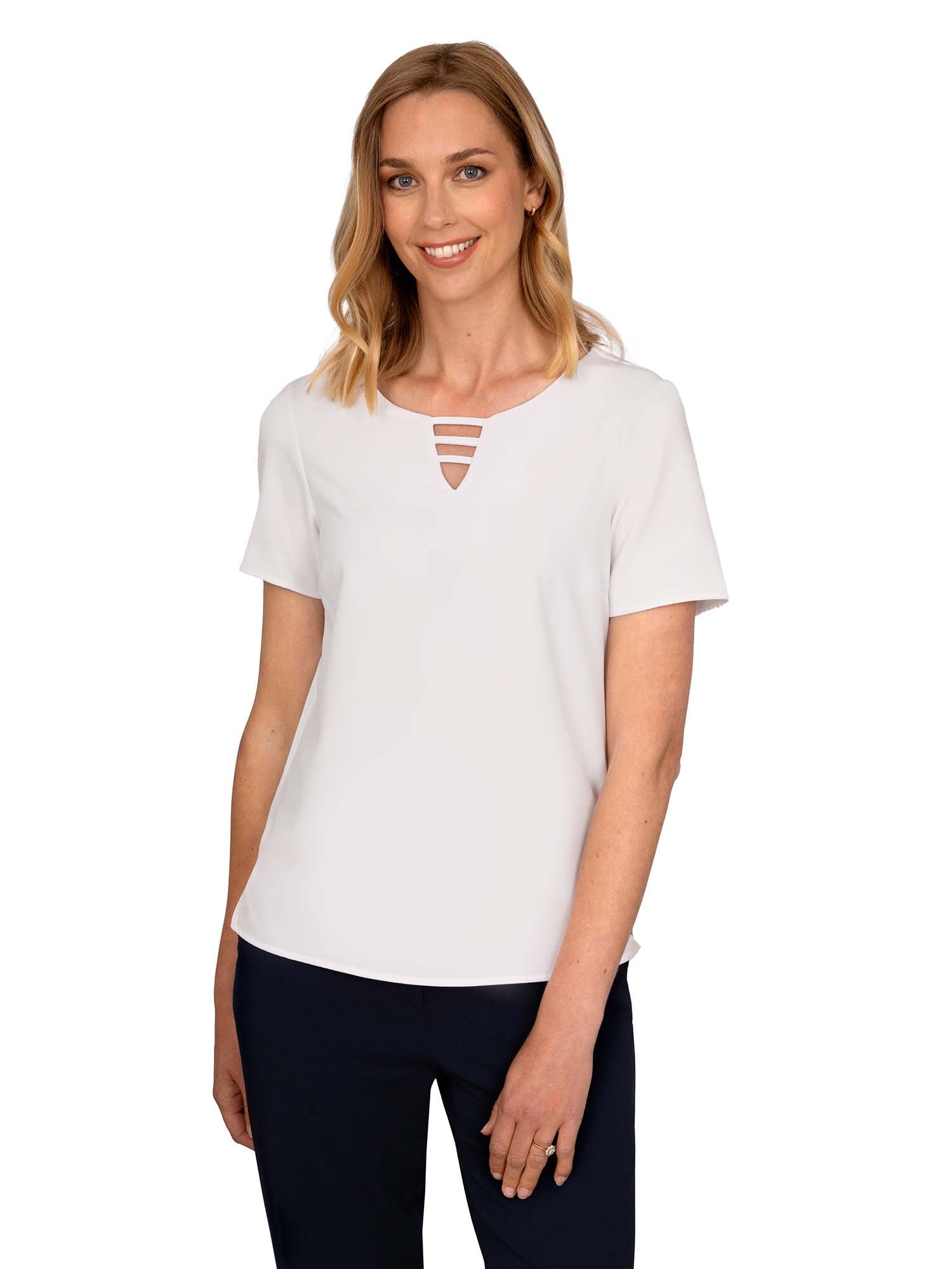 Lottie Ladies Notched Neck Blouse Blouses Vortex Designs