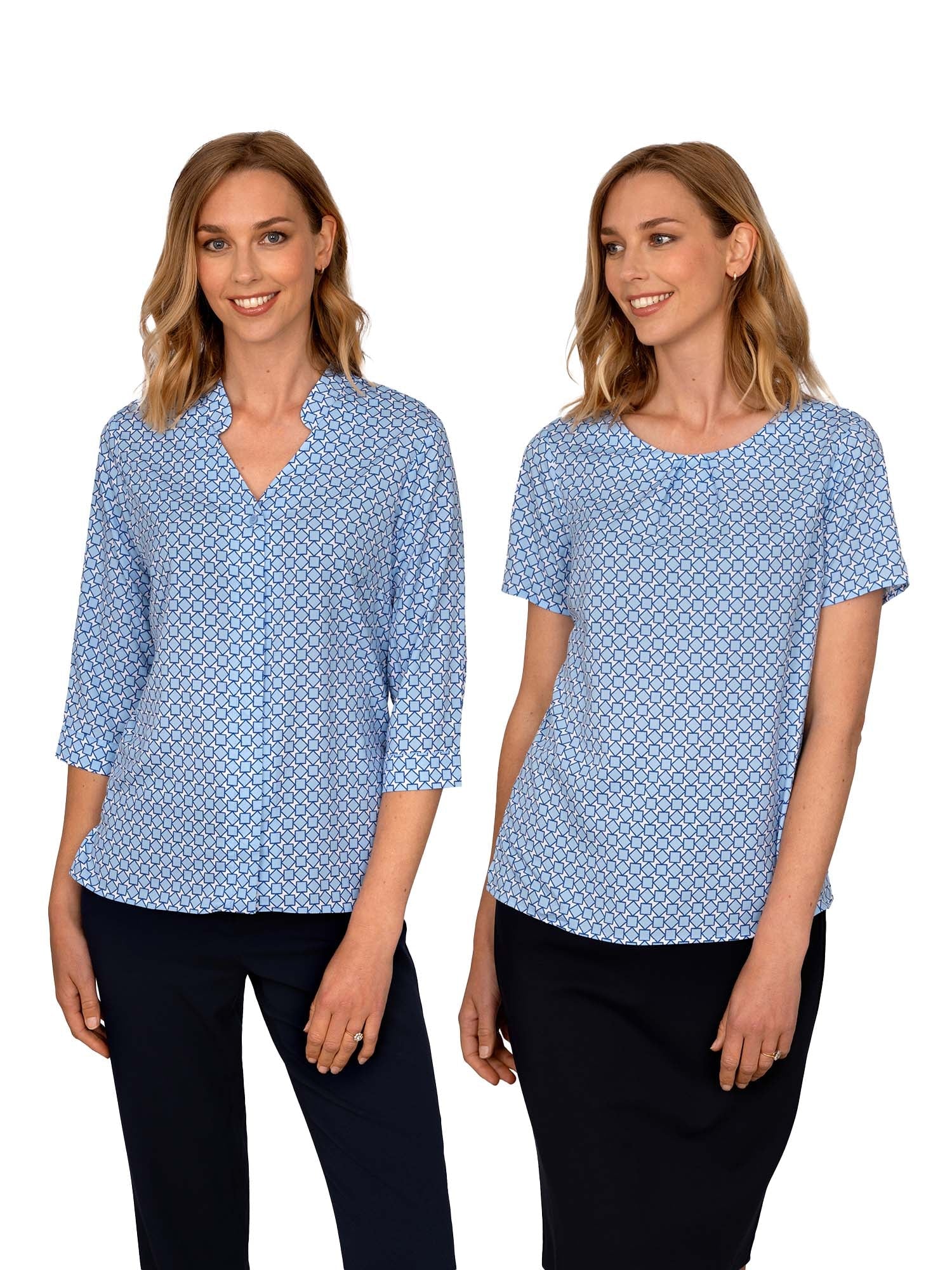 Molly Ladies Geo Print Blouse Blouses Vortex Designs