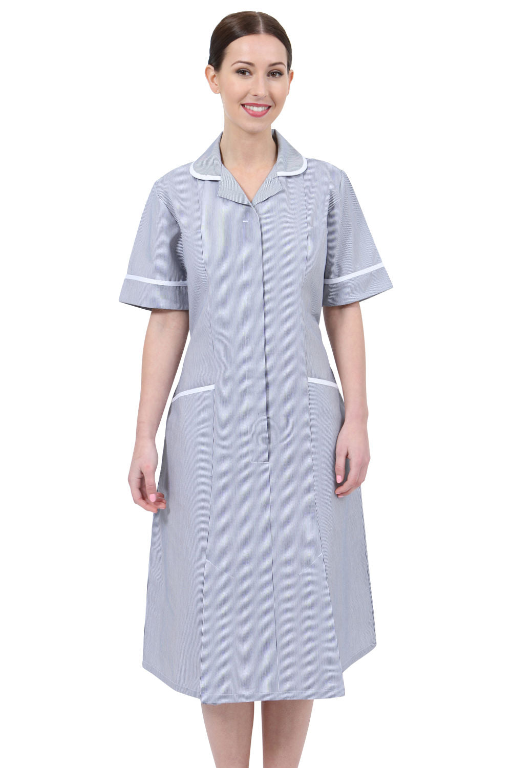 NCLD - Light Blue/White Striped Healthcare Dress Healthcare Dress Behrens Light Blue 6 Short