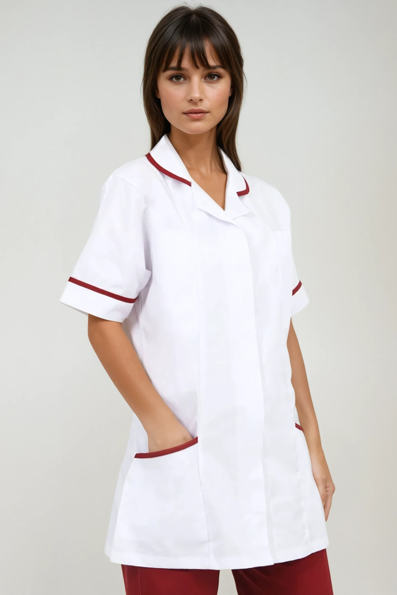 NCLTPS Ladies Round Collar Tunic (Whites) Ladies Healthcare Tunic Behrens