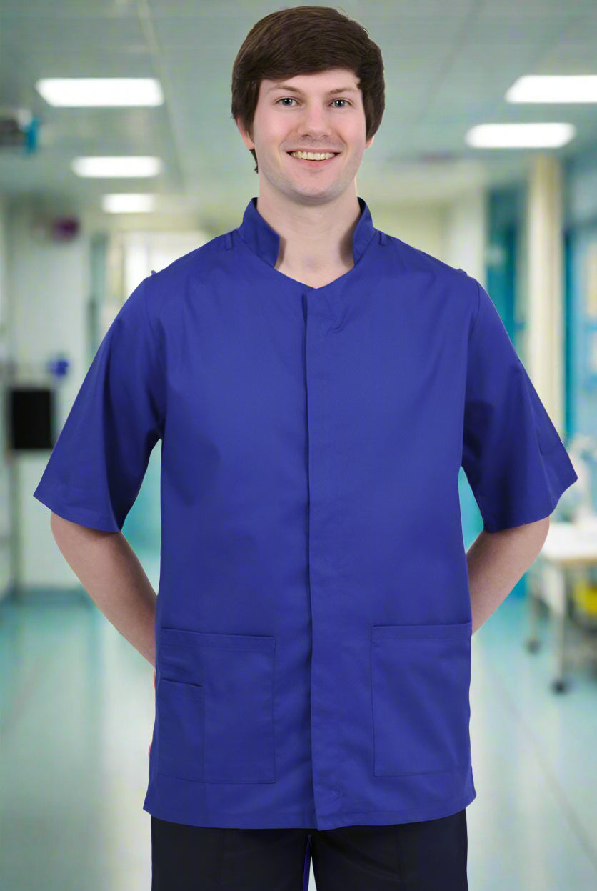 NMT - Mens Mandarin Collar Tunic (With Loops) Ladies Healthcare Tunic Behrens Royal 32